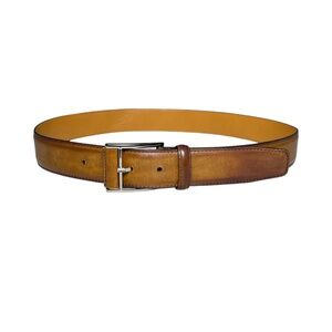 MAGNANNI Velaz Tarnished Effect Leather Belt #1510 Men Size 34 Cuero Catalux Tan